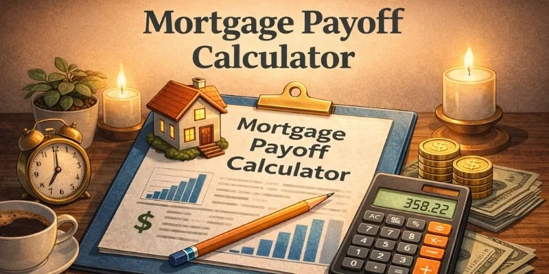 Mortgage payoff calculator showing payoff date and interest saved